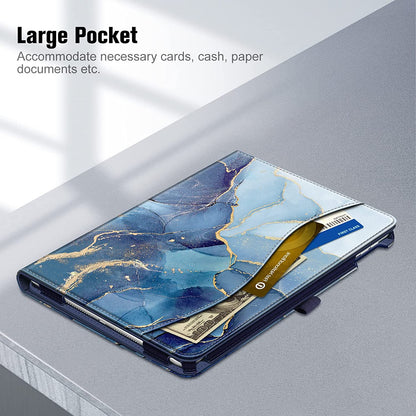 Stylish Ocean Marble Case for iPad 9th/8th/7th Generation (10.2") - Multi-Angle Viewing Stand with Pencil Holder & Auto Sleep/Wake Feature