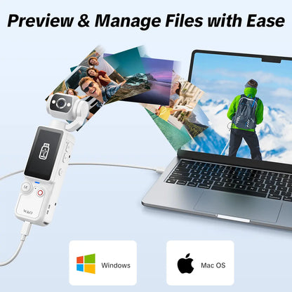 Capture Every Moment with the W&O 2.5K Ultra HD Video Recorder - Your Ultimate Handheld Stabilizer for Vlogging and Travel!