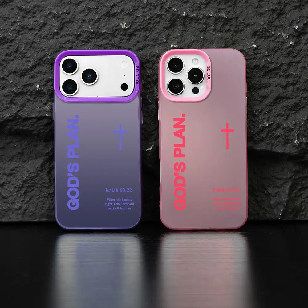 Stylish GOD’S PLAN Cross Isaiah Phone Case for iPhone & Samsung Galaxy - Shockproof, Durable, and Unique Design