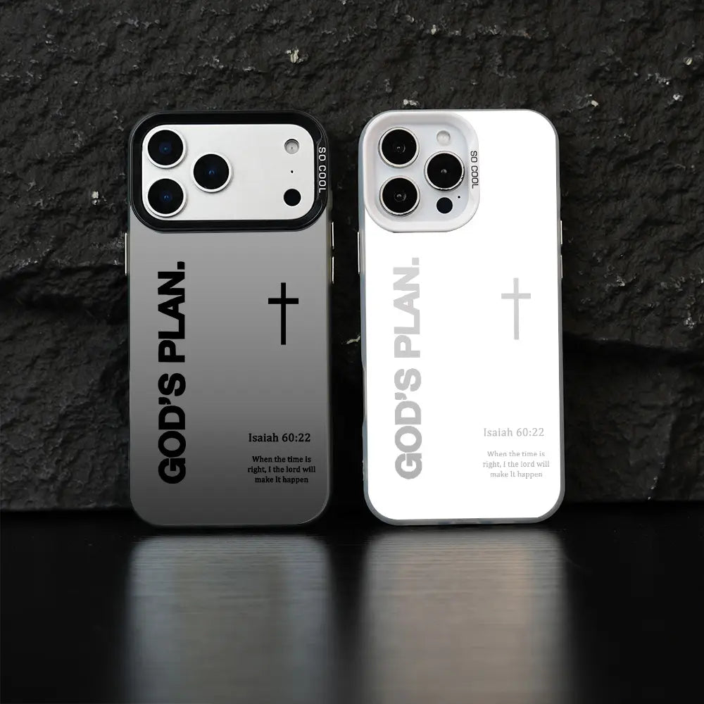 Stylish GOD’S PLAN Cross Isaiah Phone Case for iPhone & Samsung Galaxy - Shockproof, Durable, and Unique Design