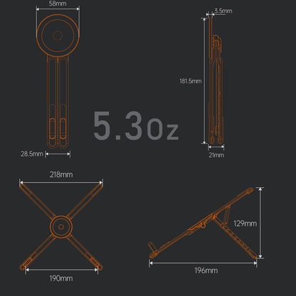 Transform Your Workspace with the 3-In-1 Portable Tablet Laptop Stand - Magnetic Phone Tripod Holder for iPhone 12-17, Adjustable Aluminum Riser for Home Office & Travel, Sleek Gray Design