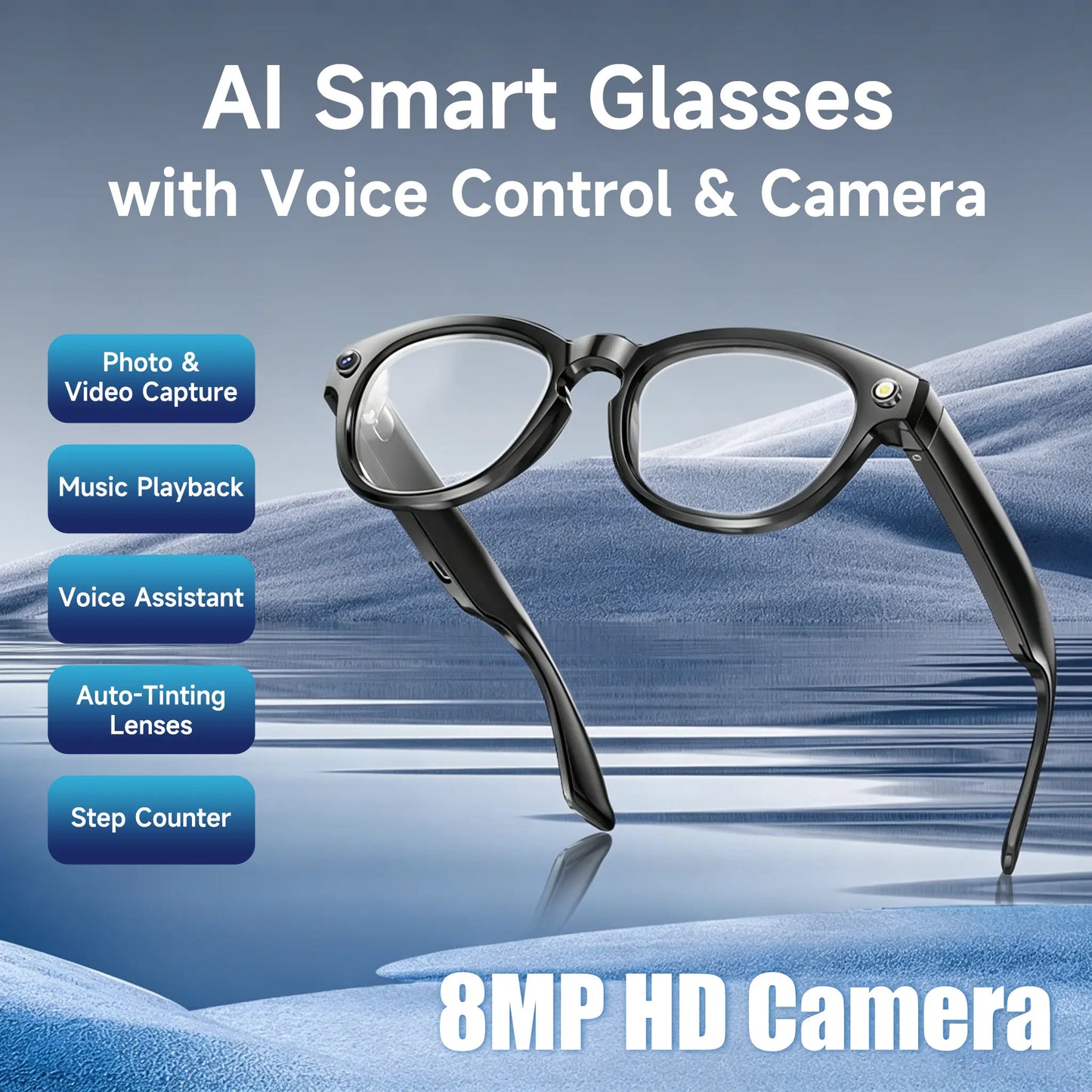 Revolutionize Your Experience with JEYUIN Smart Camera Glasses - Capture Moments Hands-Free with Bluetooth Audio and Photochromic Lenses!
