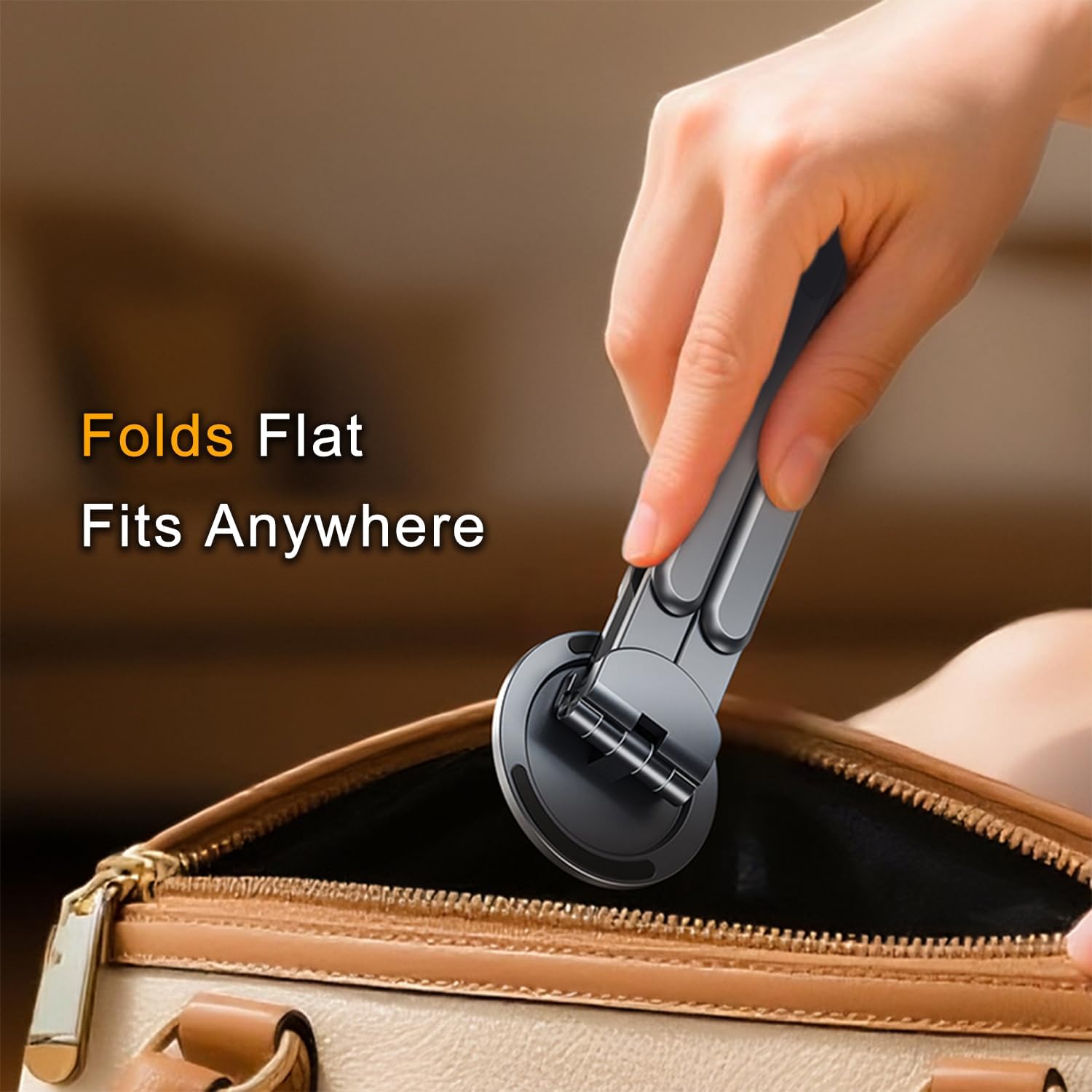 Transform Your Workspace with the 3-In-1 Portable Tablet Laptop Stand - Magnetic Phone Tripod Holder for iPhone 12-17, Adjustable Aluminum Riser for Home Office & Travel, Sleek Gray Design