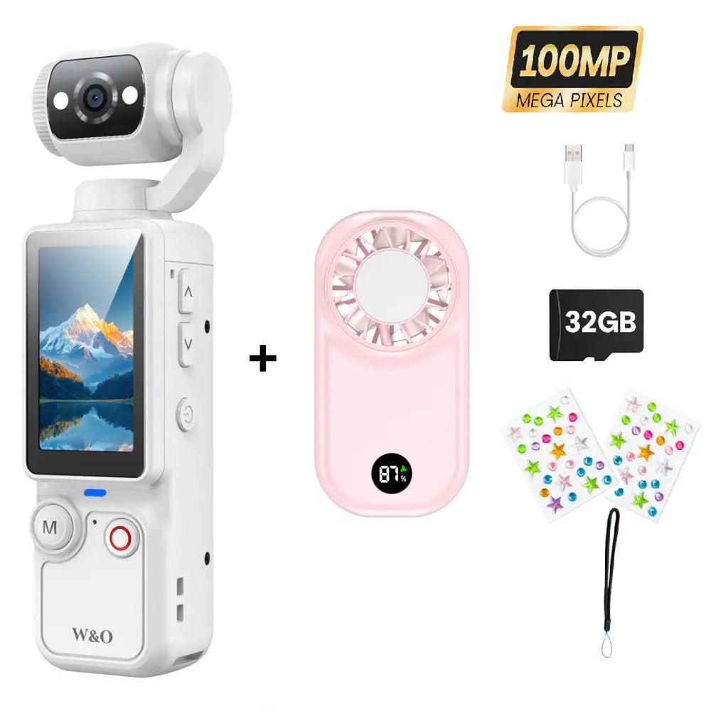 Capture Every Moment with the W&O 2.5K Ultra HD Video Recorder - Your Ultimate Handheld Stabilizer for Vlogging and Travel!