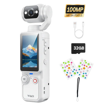 Capture Every Moment with the W&O 2.5K Ultra HD Video Recorder - Your Ultimate Handheld Stabilizer for Vlogging and Travel!