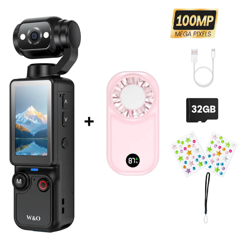 Capture Every Moment with the W&O 2.5K Ultra HD Video Recorder - Your Ultimate Handheld Stabilizer for Vlogging and Travel!