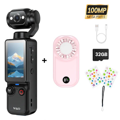 Capture Every Moment with the W&O 2.5K Ultra HD Video Recorder - Your Ultimate Handheld Stabilizer for Vlogging and Travel!