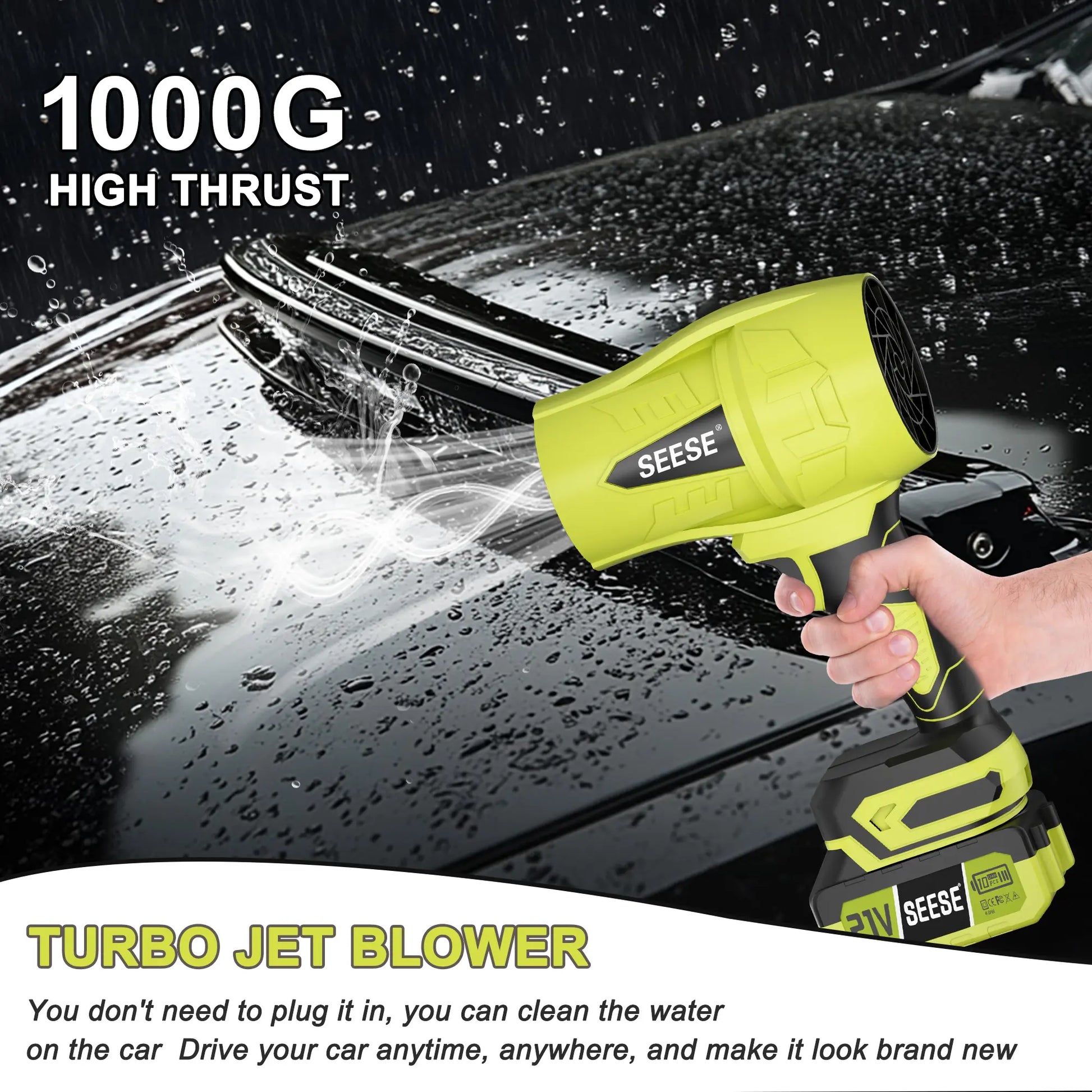【Summervibes】Seese Cordless Leaf Blower Violent Turbofan,Brushlesspure Copper Motor Jet Fan with Battery,Cordlessturbo Super Power Air Duster, Car Drying after Wash, Snowremoval