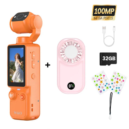 Capture Every Moment with the W&O 2.5K Ultra HD Video Recorder - Your Ultimate Handheld Stabilizer for Vlogging and Travel!