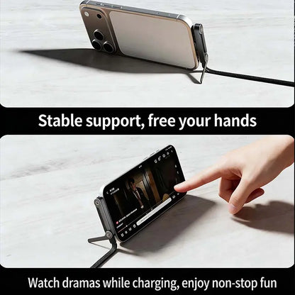 Experience Unmatched Convenience with the Invisible Holder Charger Cable: 240W Super Fast Charging & Stand for Gaming, Office, and Travel - Compatible with Type-C Devices