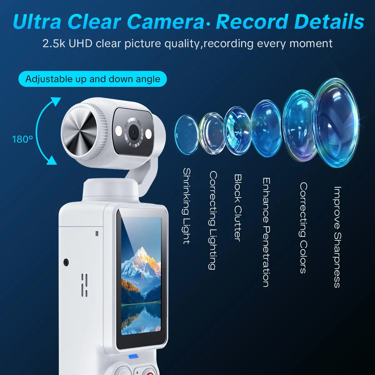 Capture Every Moment with the W&O 2.5K Ultra HD Video Recorder - Your Ultimate Handheld Stabilizer for Vlogging and Travel!