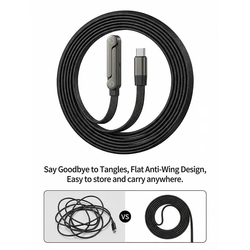 Experience Unmatched Convenience with the Invisible Holder Charger Cable: 240W Super Fast Charging & Stand for Gaming, Office, and Travel - Compatible with Type-C Devices