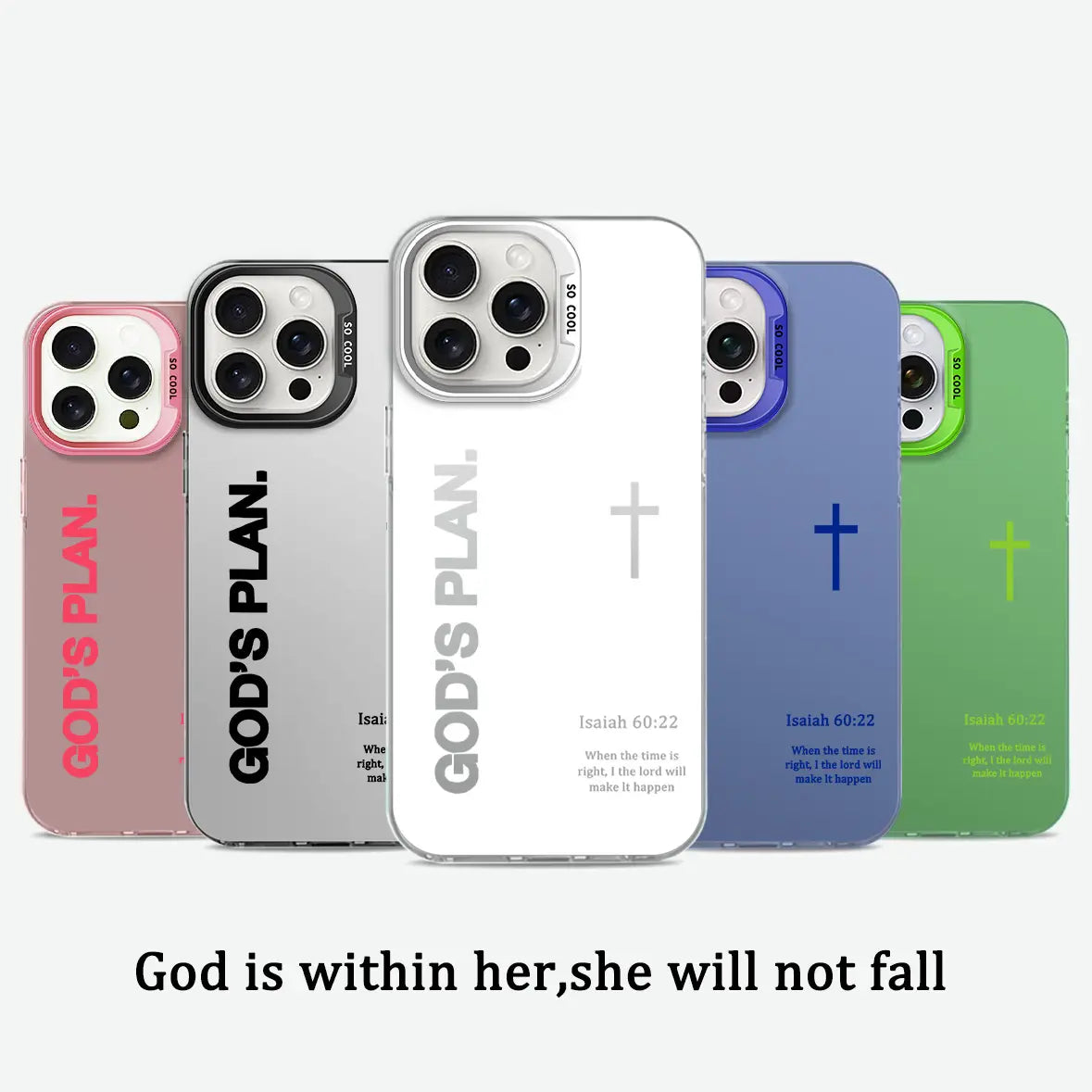 Stylish GOD’S PLAN Cross Isaiah Phone Case for iPhone & Samsung Galaxy - Shockproof, Durable, and Unique Design