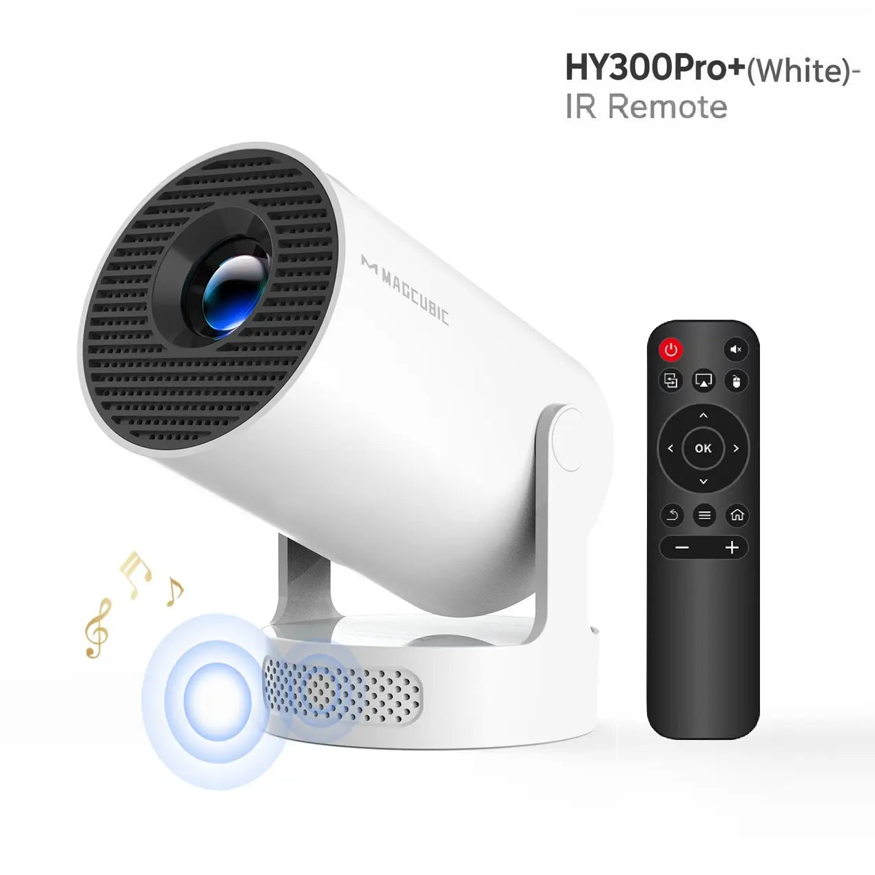 [US Warehouse] Magcubic Hy300Pro Projector 290ANSI Android 14.0 Dual Wifi6 8K 4K Decode Auto Keystone Correction Wireless BT5.4 130"Screen 1280*720P Built-In Speaker Allwinner H726 180° Rotatable Mini Portable Home Cinema Outdoor Audio Summervibes Gift