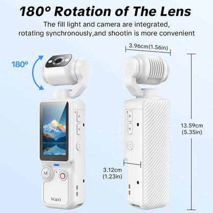 Capture Every Moment with the W&O 2.5K Ultra HD Video Recorder - Your Ultimate Handheld Stabilizer for Vlogging and Travel!