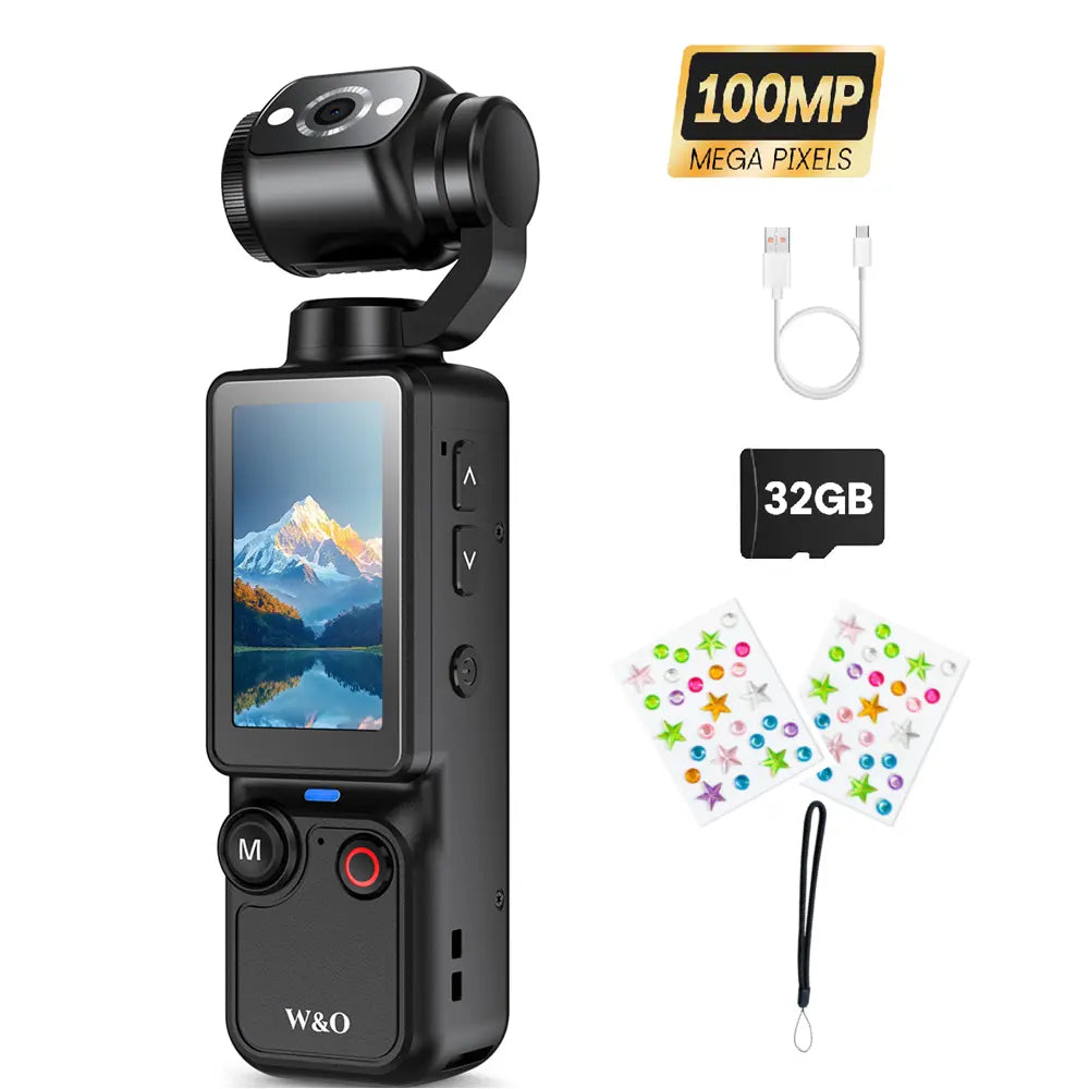 Capture Every Moment with the W&O 2.5K Ultra HD Video Recorder - Your Ultimate Handheld Stabilizer for Vlogging and Travel!