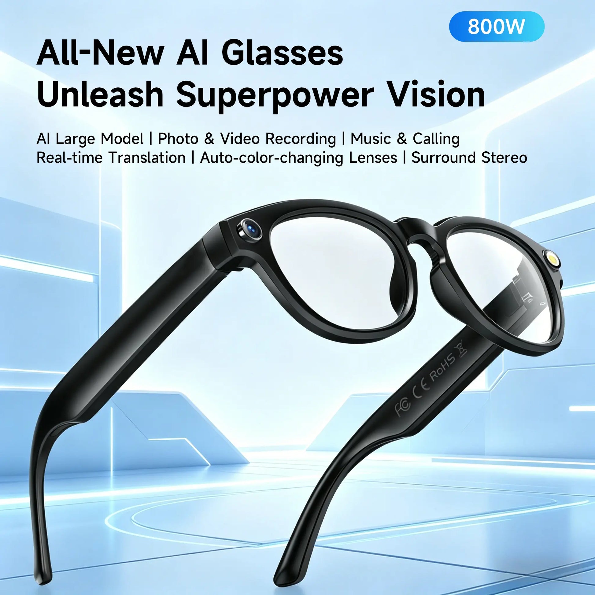 Revolutionize Your Experience with JEYUIN Smart Camera Glasses - Capture Moments Hands-Free with Bluetooth Audio and Photochromic Lenses!